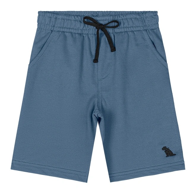 Bermuda em Moletom sem Felpa - Azul Capitain's