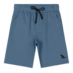 Bermuda em Moletom sem Felpa - Azul Capitain's