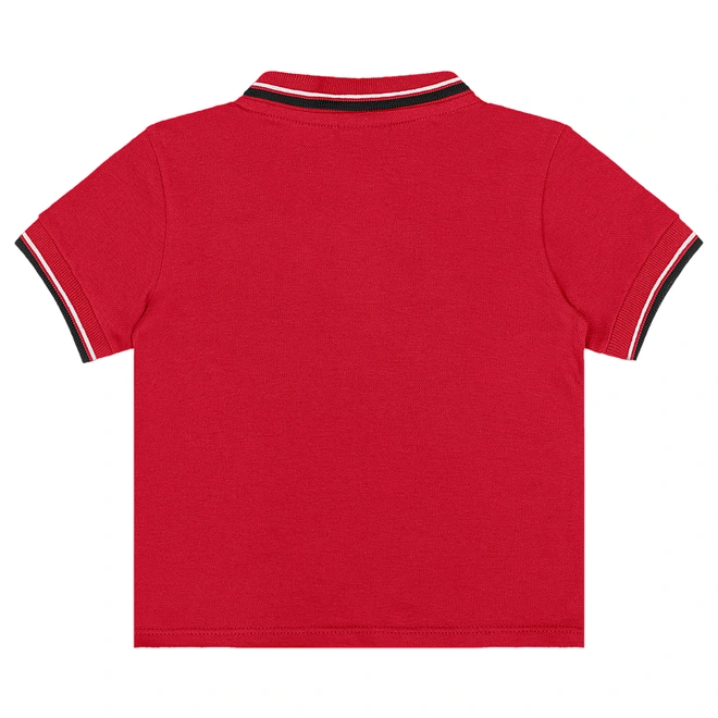Conjunto Camisa Polo Piquet e Bermuda em Sarja - Vermelho