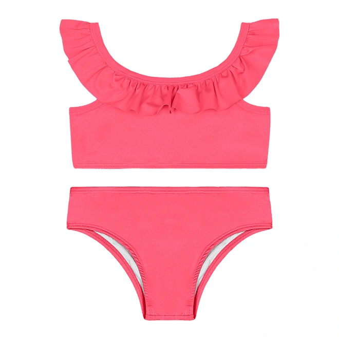 Biquíni em Malha Poliéster - Pink Neon