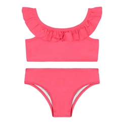 Biquíni em Malha Poliéster - Pink Neon
