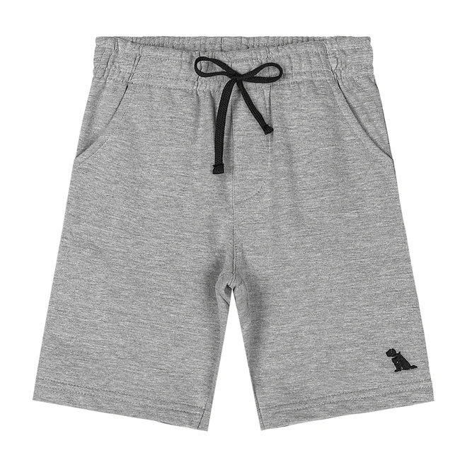 Bermuda em Moletom sem Felpa - Cinza Médio
