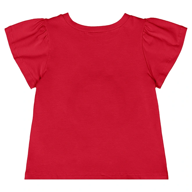 Conjunto Blusa Manga Curta e Bermuda em Cotton Arco-Iris - Vermelho