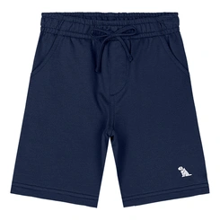 Bermuda em Moletom sem Felpa - Azul Escuro