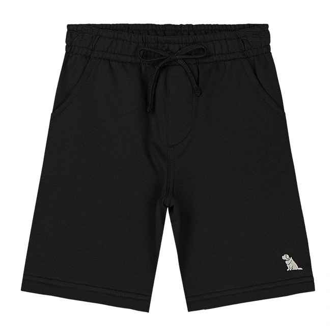 Bermuda em Moletom sem Felpa - Preto