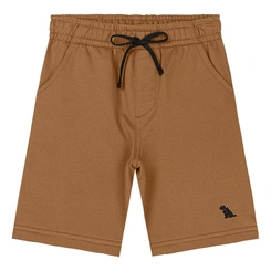 Bermuda em Moletom sem Felpa - Marrom Esquilo