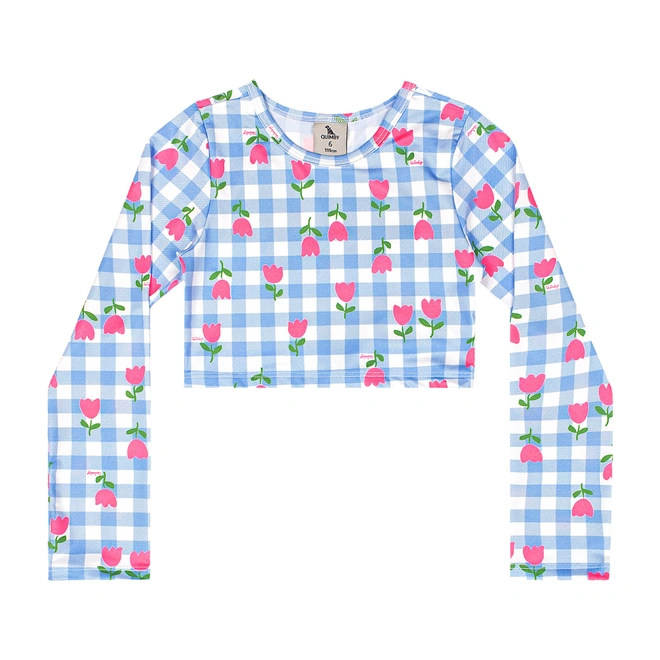 Biquíni em Malha Poliester Estampa Flor  - Azul