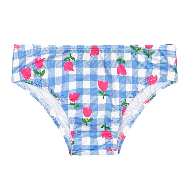 Biquíni em Malha Poliester Estampa Flor  - Azul