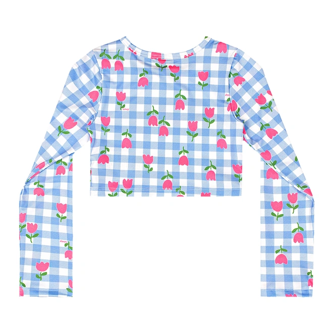 Biquíni em Malha Poliester Estampa Flor  - Azul