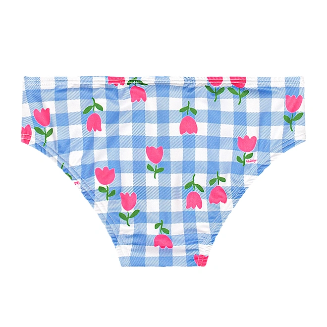 Biquíni em Malha Poliester Estampa Flor  - Azul