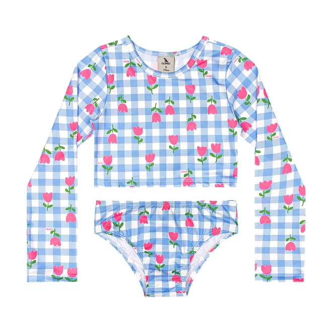 Biquíni em Malha Poliester Estampa Flor  - Azul