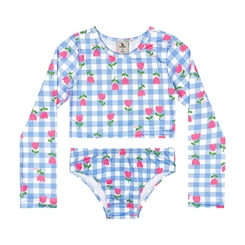 Biquíni em Malha Poliester Estampa Flor  - Azul