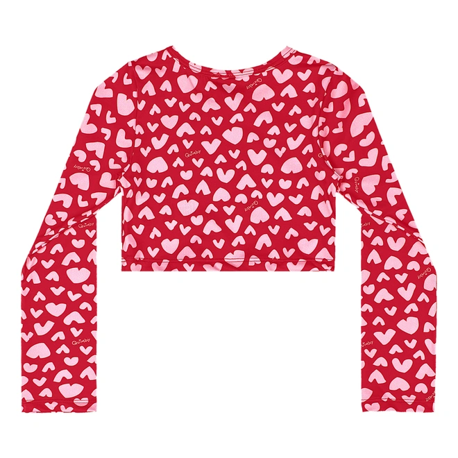 Biquíni em Malha Poliester Estampa Abstrata - Vermelho