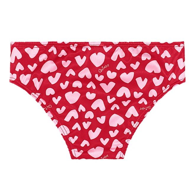 Biquíni em Malha Poliester Estampa Abstrata - Vermelho