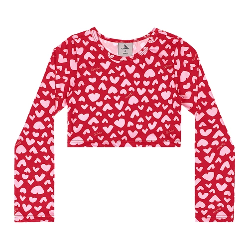 Biquíni em Malha Poliester Estampa Abstrata - Vermelho