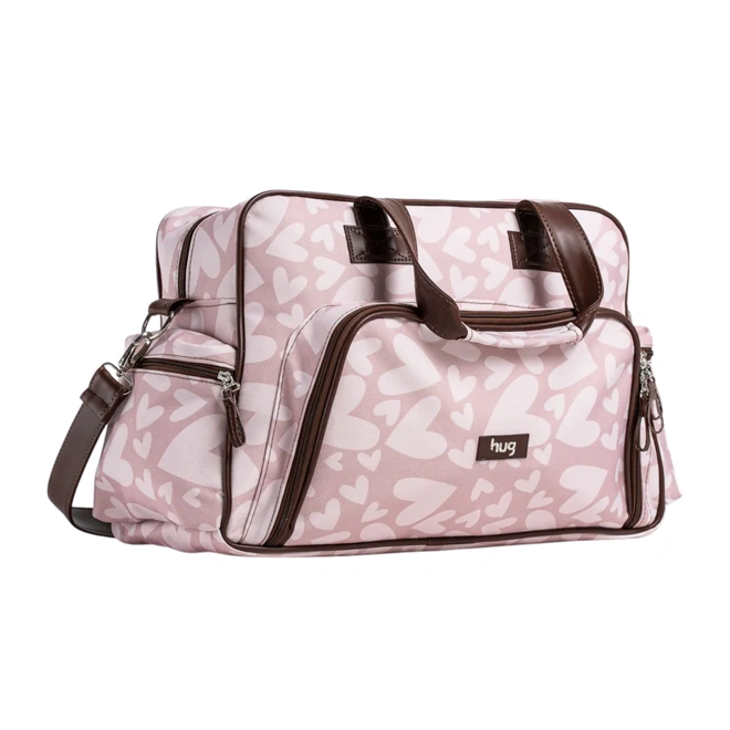 Bolsa Maternidade Grande - Coleção Coração - Rosa