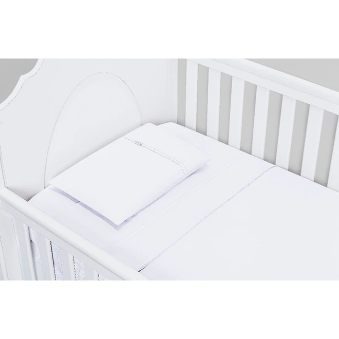 Jogo de Lençol para Berço Basic 3 peças - Percal 100 % algodão - Branco