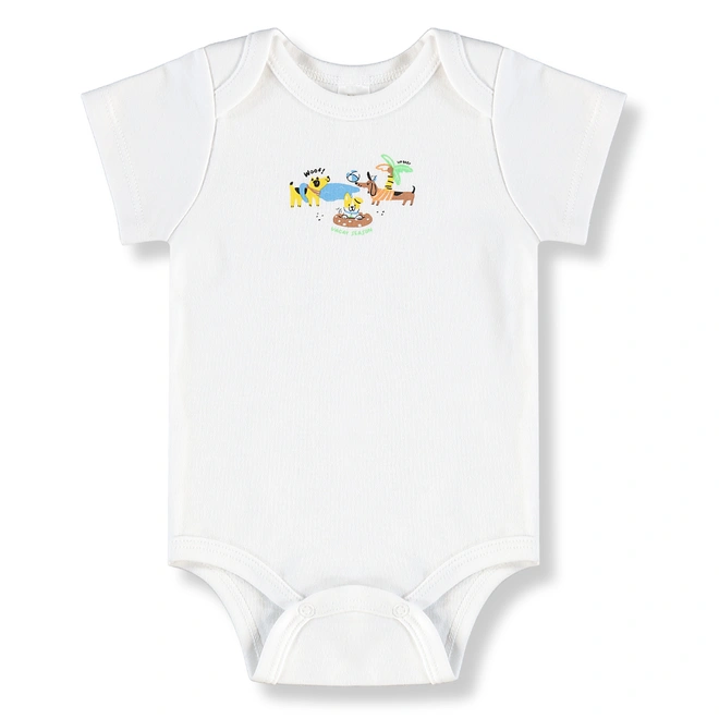 Body Manga Curta em Suedine - Branco Especial