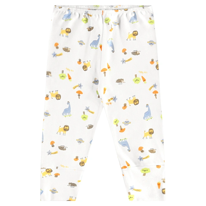 Calça em Suedine Estampa Bichinhos - Branco