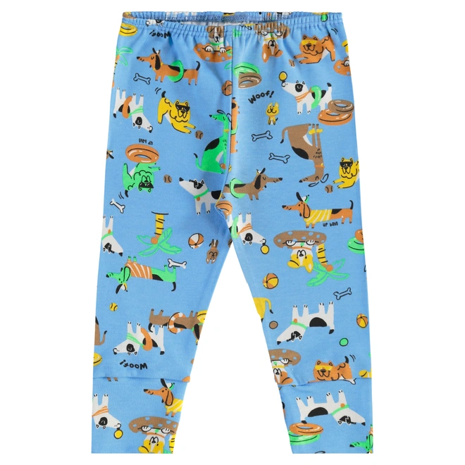 Calça em Suedine Estampa Bichinhos - Azul