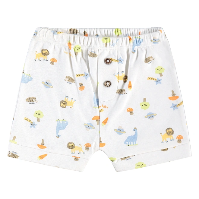 Conjunto Body e Short em Suedine Estampa Bichinhos - Branco Especial