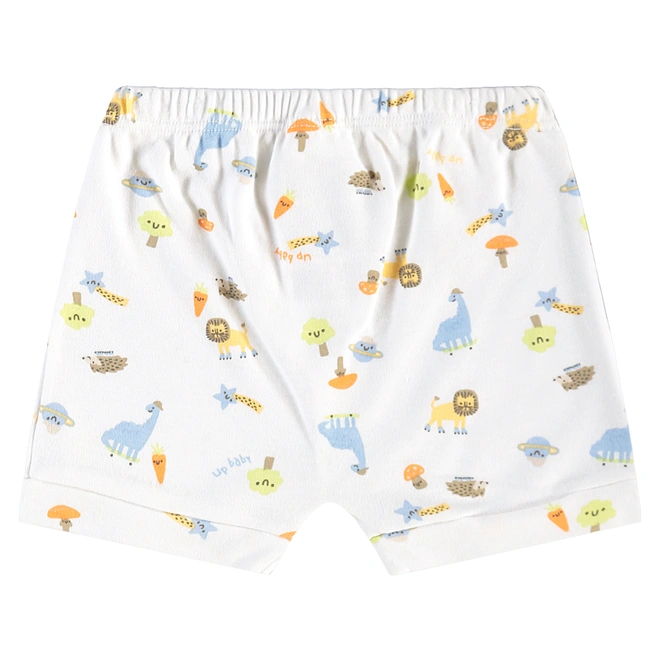 Conjunto Body e Short em Suedine Estampa Bichinhos - Branco Especial