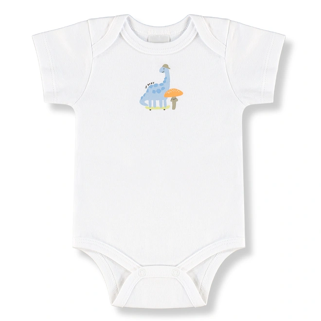 Conjunto Body e Short em Suedine Estampa Bichinhos - Branco Especial