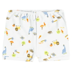 Short em Suedine Estampa Bichinhos - Branco