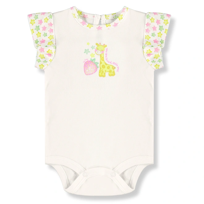 Conjunto Body e Calça em Suedine Estampa de Estrelas - Natural