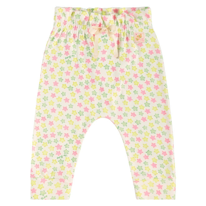 Conjunto Body e Calça em Suedine Estampa de Estrelas - Natural