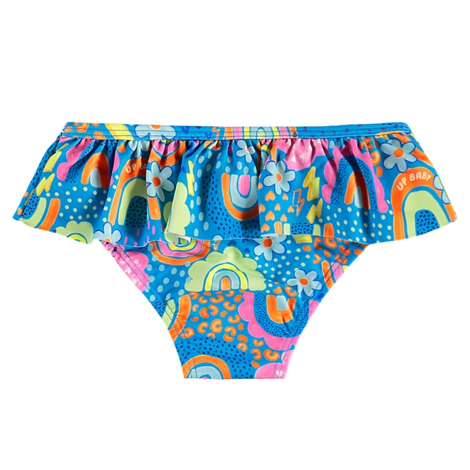 Biquíni em Malha com Proteção Solar UV Arco-Íris - Azul