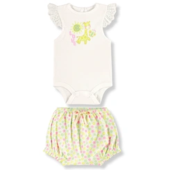 Conjunto Body e Short em Suedine Girafa e Estrelas - Natural