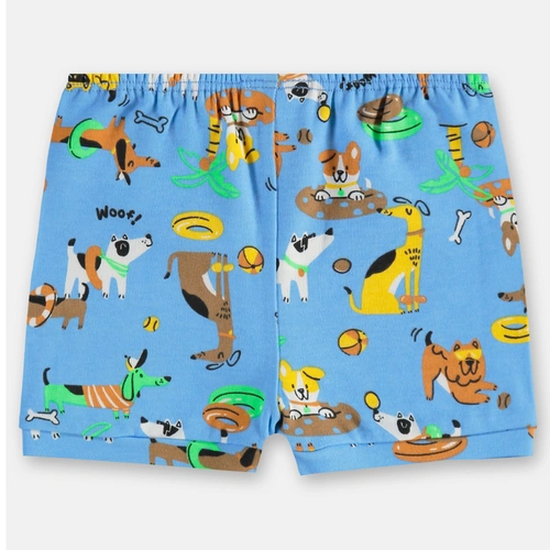 Short em Suedine Estampa Bichinhos - Azul