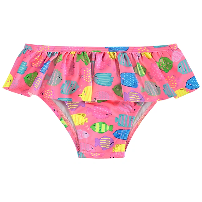 Biquíni em Malha com Proteção Solar UV Peixinhos - Rosa