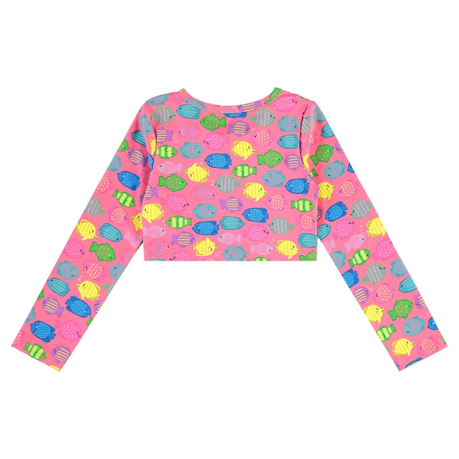 Biquíni em Malha com Proteção Solar UV Peixinhos - Rosa