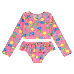 Biquíni em Malha com Proteção Solar UV Peixinhos - Rosa