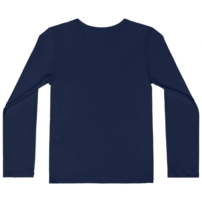 Blusa com Proteção Solar UV Manga Longa Praia - Azul Escuro