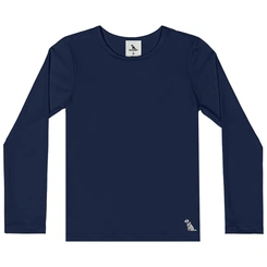 Blusa com Proteção Solar UV Manga Longa Praia - Azul Escuro