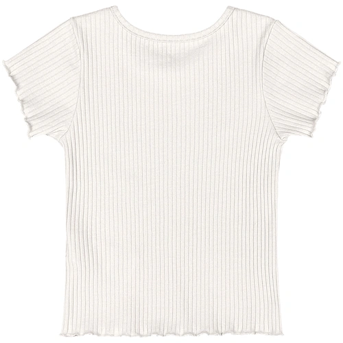 Blusa Manga Curta em Ribana Canelada - Natural