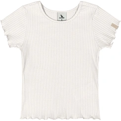 Blusa Manga Curta em Ribana Canelada - Natural