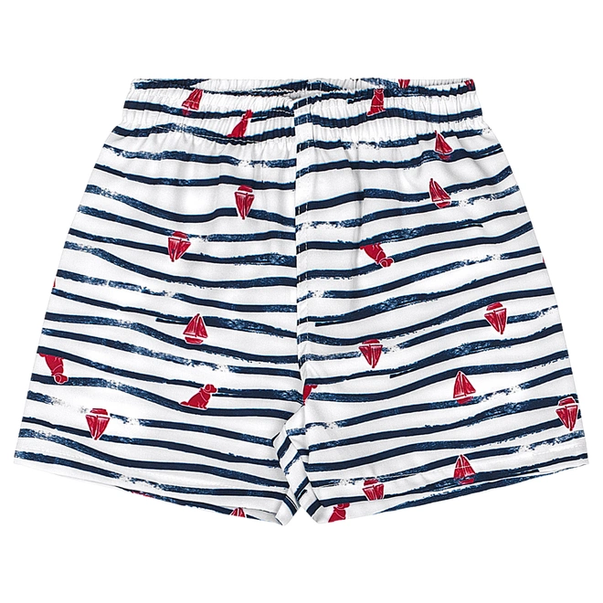 Conjunto Camisa Meia Manga em Malha e Bermuda em Microfibra - Azul Escuro