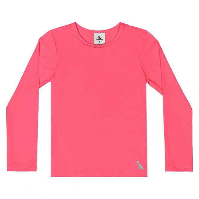 Blusa com Proteção Solar UV Manga Longa Praia - Pink Neon