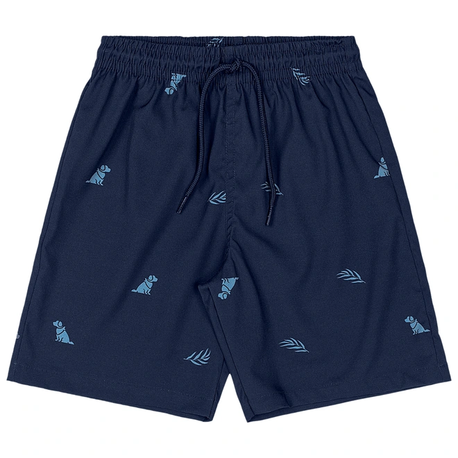 Conjunto Camiseta Regata em Malha e Bermuda em Microfibra - Azul Captain's