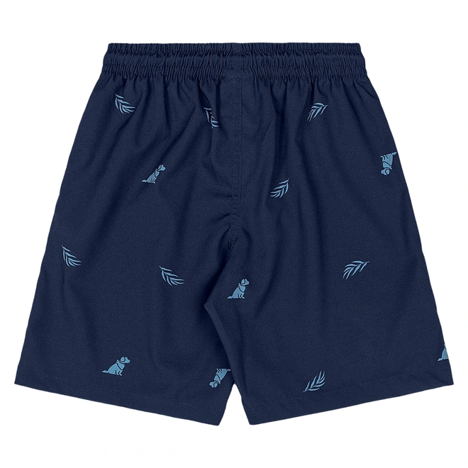 Conjunto Camiseta Regata em Malha e Bermuda em Microfibra - Azul Captain's