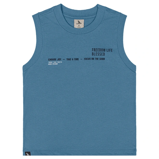 Conjunto Camiseta Regata em Malha e Bermuda em Microfibra - Azul Captain's