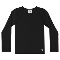 Blusa com Proteção Solar UV Manga Longa Praia - Preto
