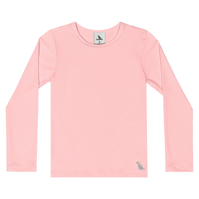 Blusa com Proteção Solar UV Manga Longa Praia - Rosa