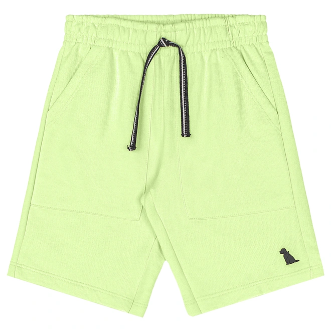 Conjunto Camisa Meia Manga em Malha e Bermuda em Moletom sem Felpa - Preto