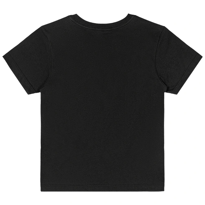 Conjunto Camisa Meia Manga em Malha e Bermuda em Moletom sem Felpa - Preto