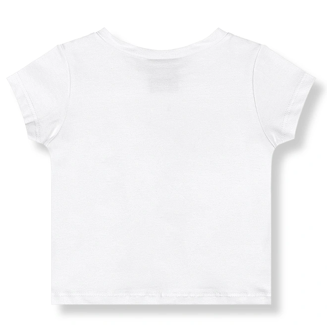 Conjunto Blusa Meia Manga e Short em Cotton Picnic - Branco/Amarelo